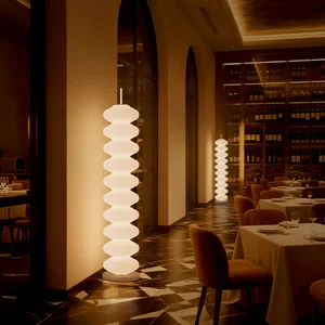 Chic Stacked Floor Lamp for German & French Homes PE Build with Marble  Decorative Floor Lamp for Contemporary Interiors