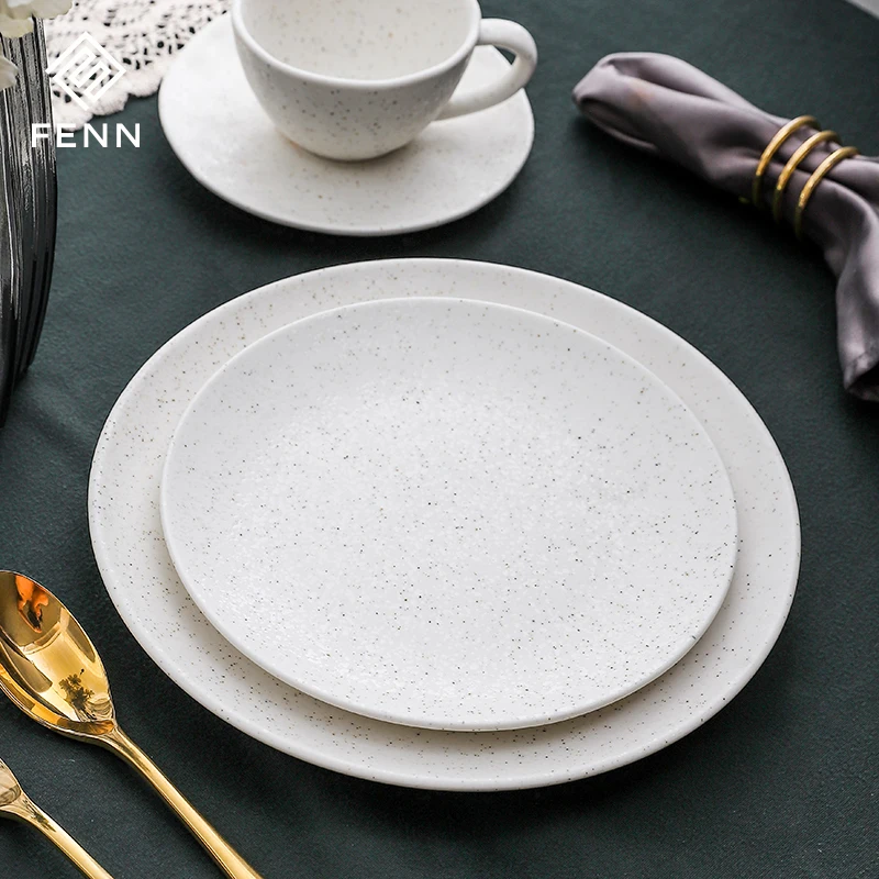 product fenn personalized hotel restaurant porcelain dining dish creative speckled ceramic wedding dinner plate tableware for home-60