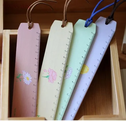 Деревянные весы 15 см офисные канцелярские товары школьные принадлежности прямая Линейка с цветком 343