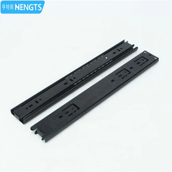 45mm Drawer Runner Ball Bearing Drawer Slide Rails 3 Fold Telescope Channel Rieles Para Cajones