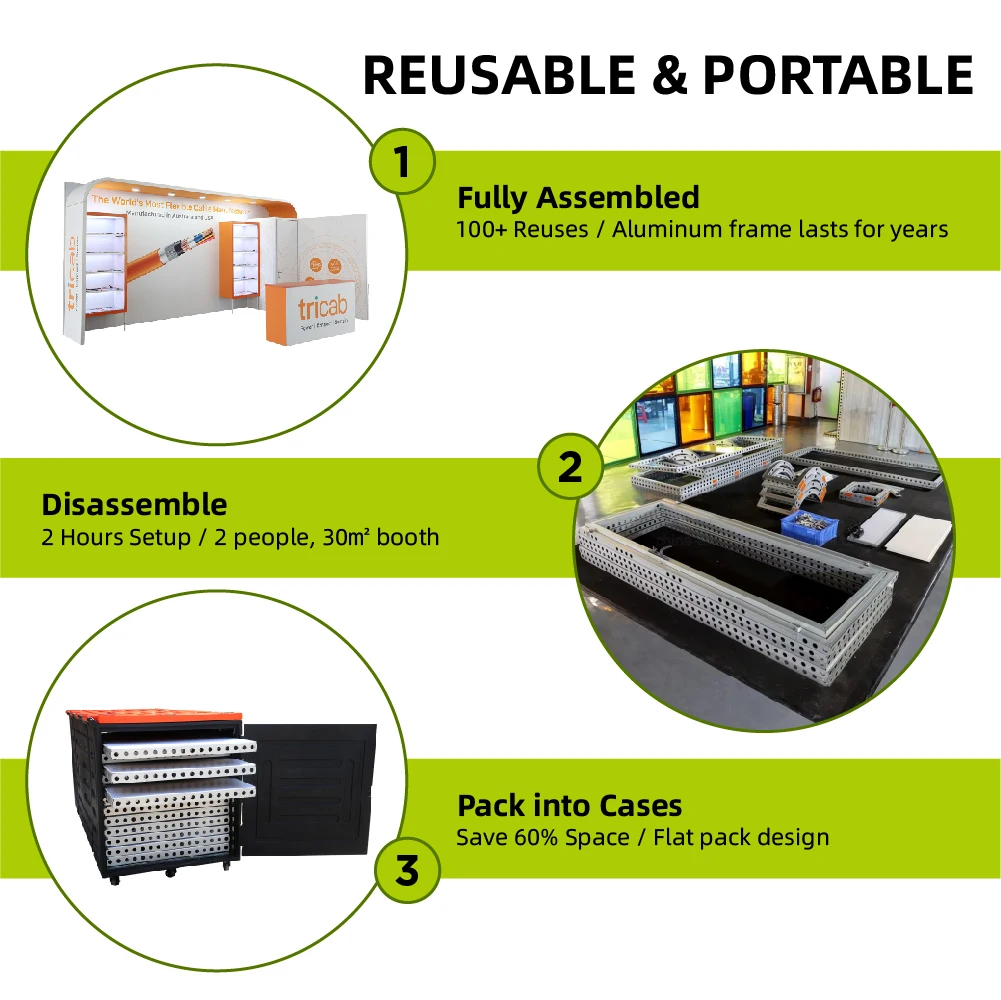 20ft Aluminum Extrusion Manufacturing System Trade Show Booth Two Storey Double Deck Exhibition Stand Modular Display System