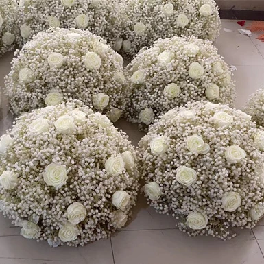 QSLH Ti287 baby breath flower ball centerpieces 70 cm gypsophila wedding decoration flowers ball for wedding table decor