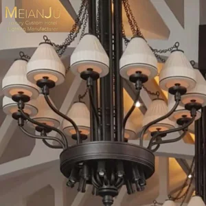 Zhongshan Premium Indoor Hanging Lamp Modern Fabric Pendant Light Chandelier for Home & Hotel Decor Premium Lighting