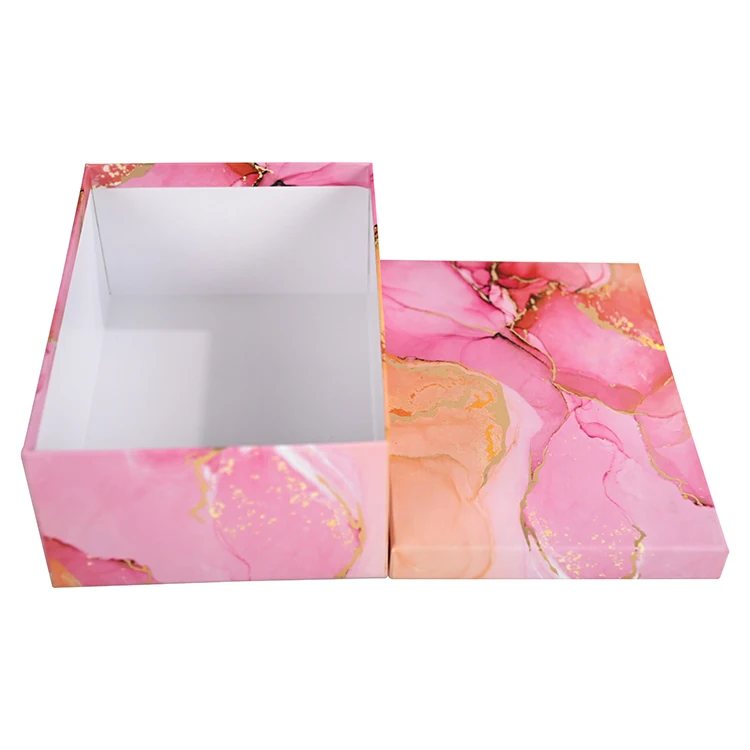 Recyclable Custom  Lid and Base Box High End Rigid Cardboard Flower Rose Packaging Box for Gift Packaging