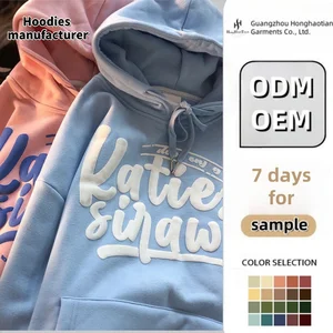 ODM Custom Men Hoodie 3d Foam Puff Print logo Cotton Hoody Polyester Blank Oversized Sweatshirts Unisex Pullover Hoodie for Men