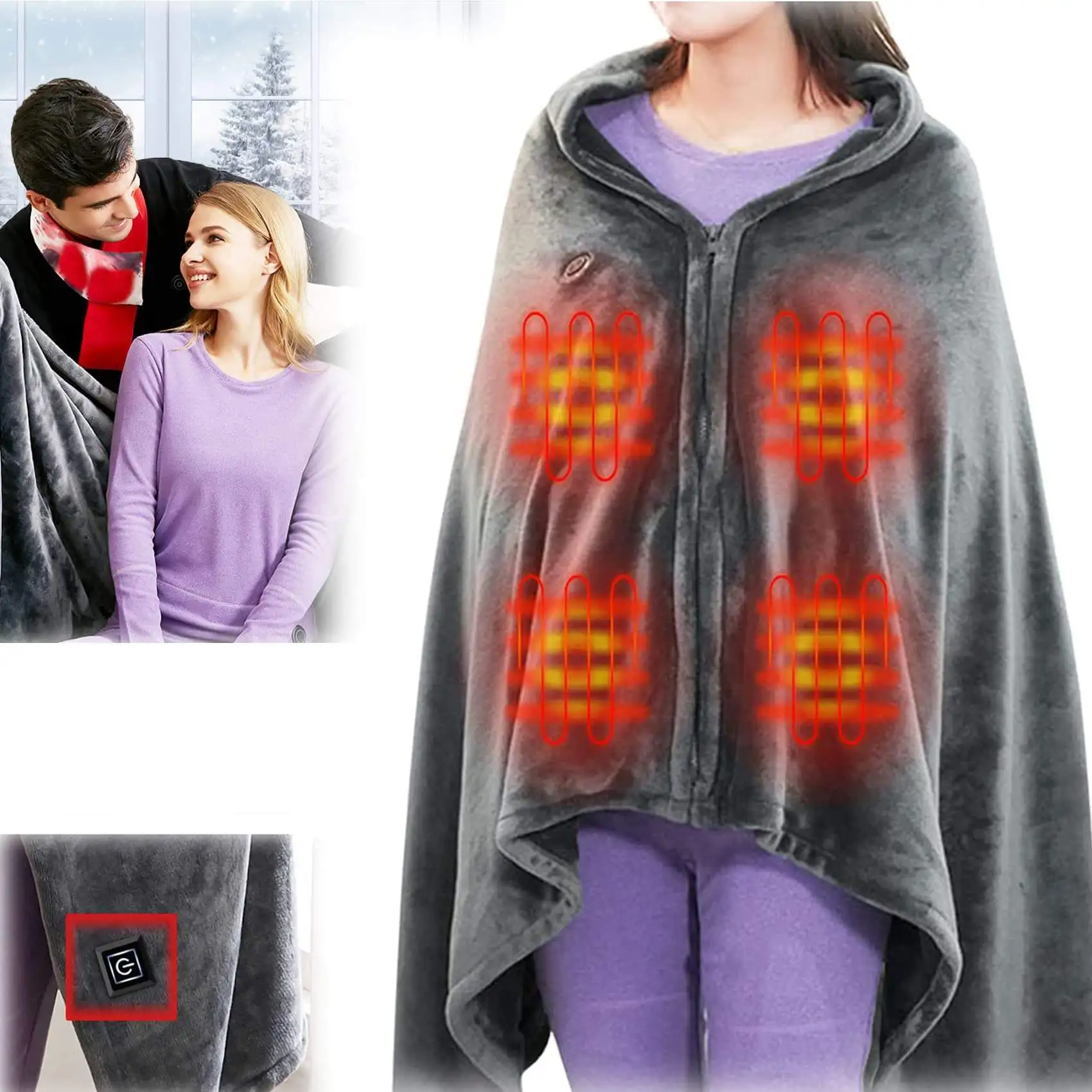 USB Battery-Operated Heated Blanket At Zonli