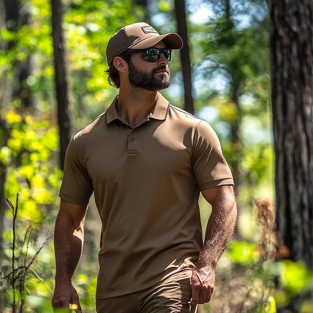 MereSports Premium Men's Merino Wool Polo T-Shirt Knitted Fabric Yarn Dyed Print Pattern for Summer Outdoor