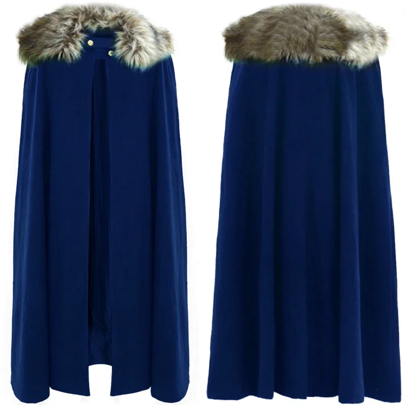 Mittelalter Steampunk Winter Cape Mit Kapuze – Langer Umhang Für LARP, Cosplay, Gothic & Halloween