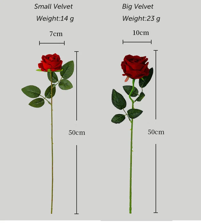 Single Velvet Real Touch Roses Wedding Artificial Flowers For Wedding