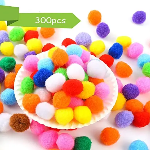 Assorted Pompoms Multicolor Arts and Crafts Fuzzy Pom Poms Balls for DIY Creative Crafts Decorations