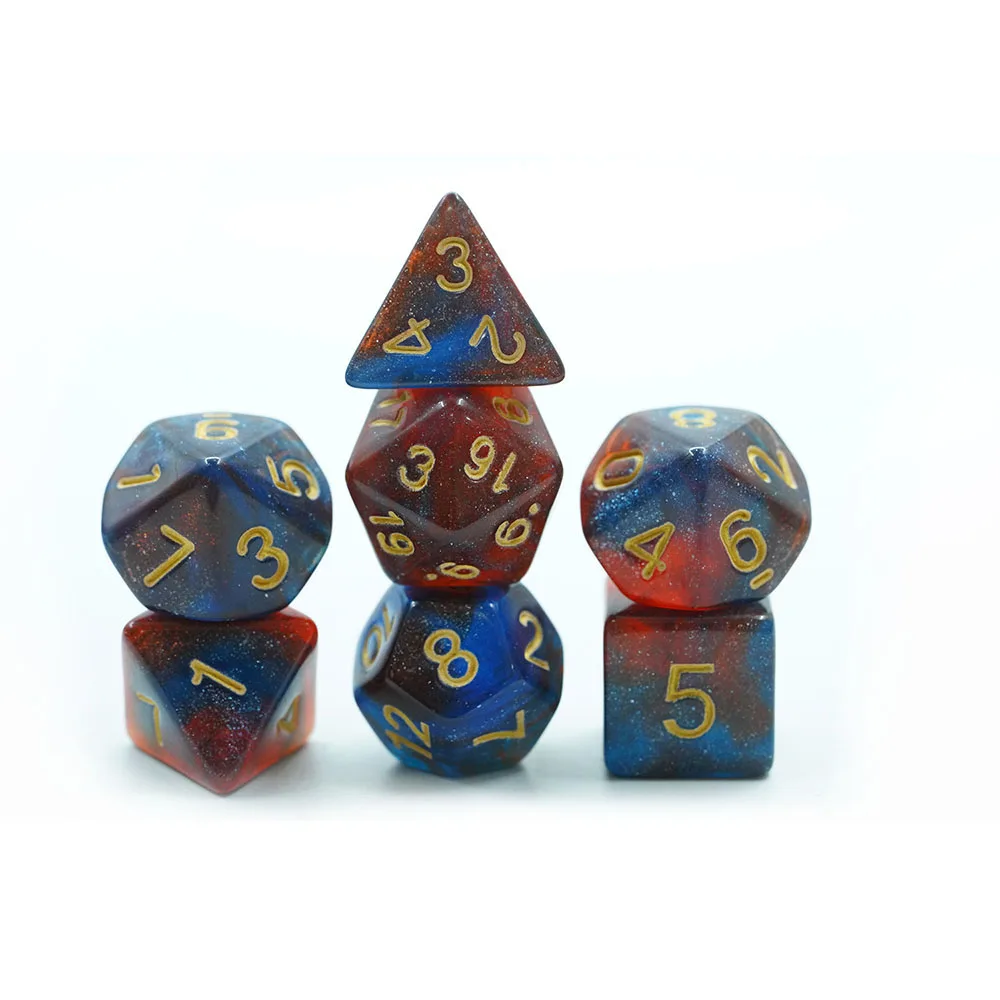 Saincheaptha 16mm Bicolor Polyhedral Résin Dice Plastargainn Dathaithe Leictéir Cluiche DND