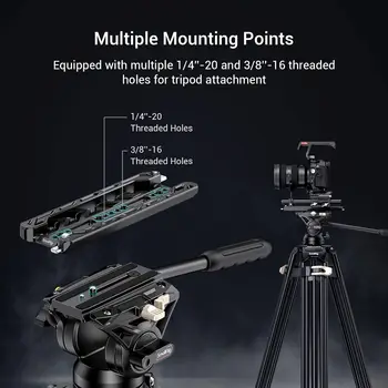 SmallRig 8'' Lightweight Dovetail Plate for ARRI with Maximum Load 20kg, Dovetail Plate with Safety Design - 3770 detail image