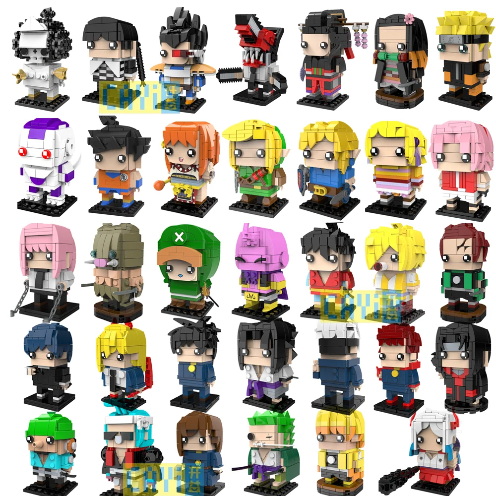 Anime Brick Heads Moc Building Blocks Set Head Brick Collect BrickHeadz Educational Toys For Kids Minifigs Cartoon Figure Block