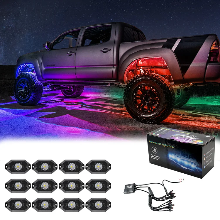 Underbody Light Kit 12pcs White LED Rock Lights Kit - Underbody Lighting For Jeep, Truck, UTV, ATV Under Glow Lights For Trucks - Foto 10