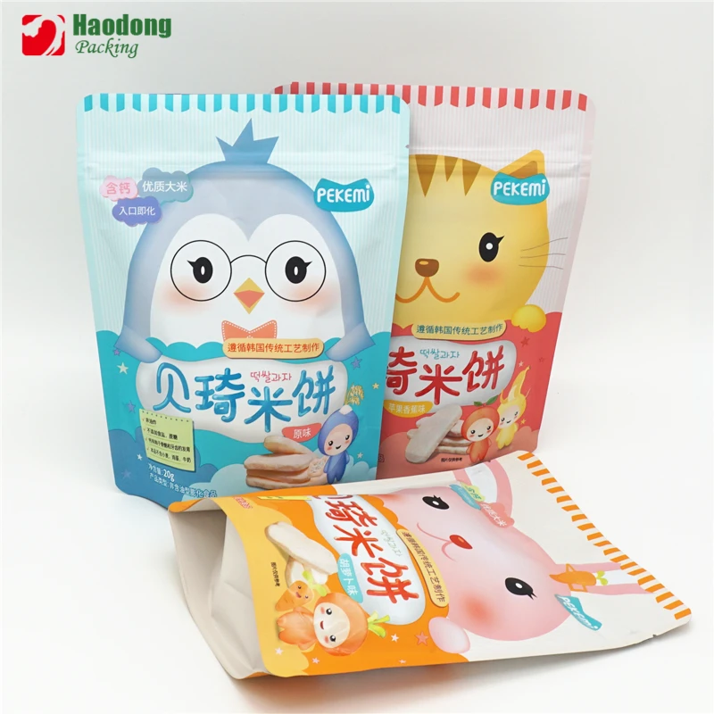 Zip Lock Bag Small Proof Mylar Plastic Bags Custom Printed Snack Baby Food Pouch Packaging Sealed Bags