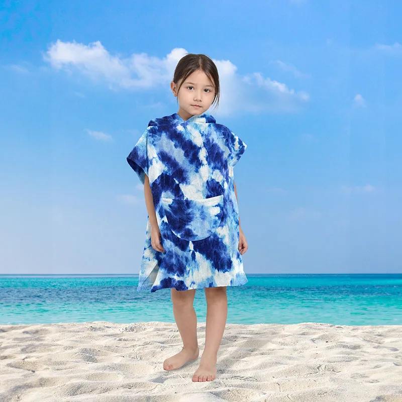 Microfiber Beach Ponchos - Quick-Dry, Hooded Towels
