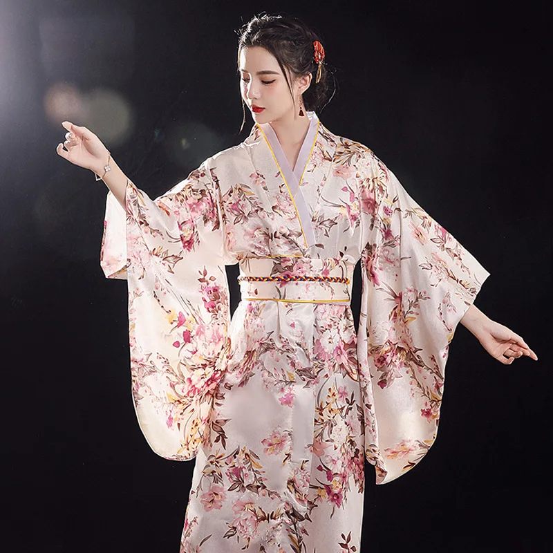 Quimono Japonês Feminino Shiyimaogx - Cetim Floral | Estilo Tradicional Moderno