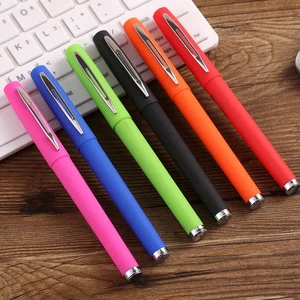 Hot Selling Business Advertising Soft Rubber Finished Plastic Gel Ink Pens  with Custom Logo Promotion Colorful Plastic Gel  Pen