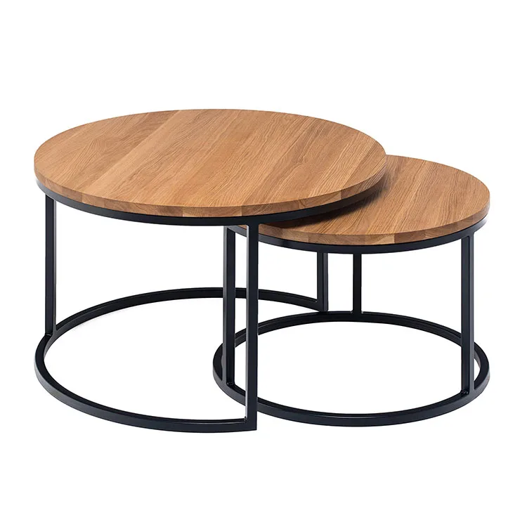 Metal Legs Round Coffee Table Set Van 3 (coffee Table Set Of 3) For