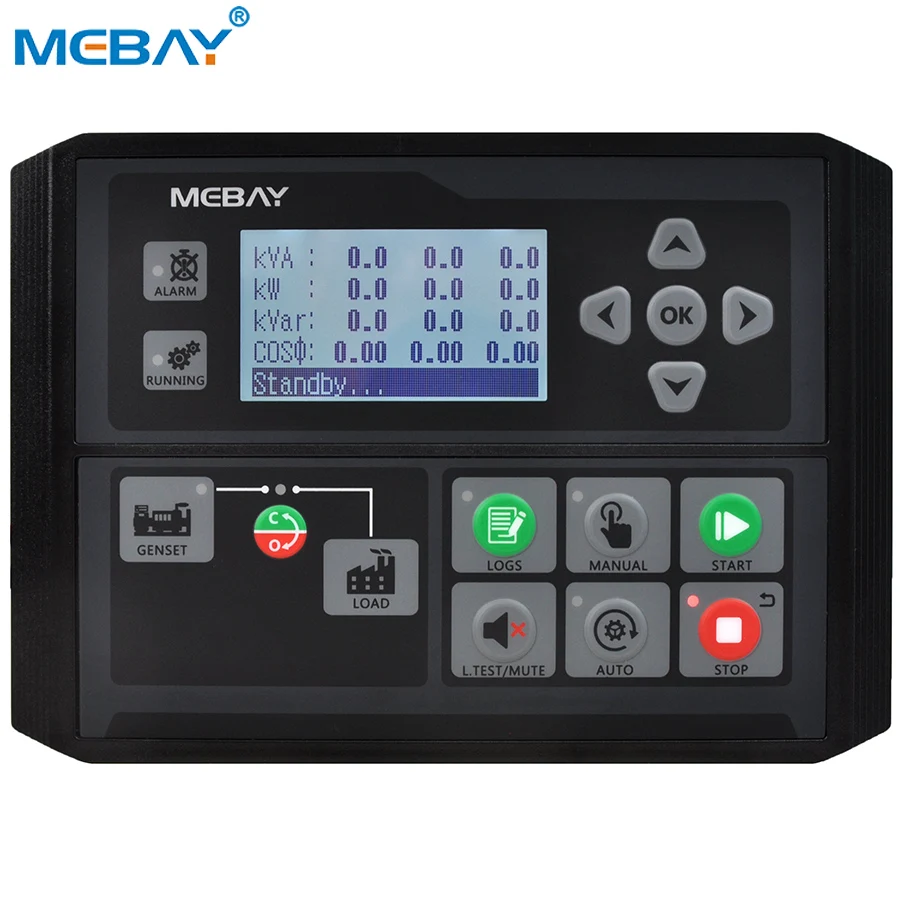 MEBAY Auto Start Generator Control Panel DC40D MK4 PC Connection Remote Start Genset Module