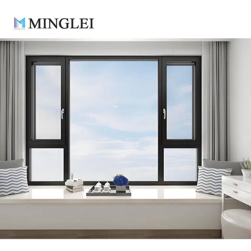 Minglei NFRC Certified Aluminum Alloy Window Customized Triple Pane Casement and Tilt Turn Opening Widows