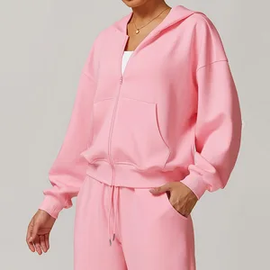 Custom Fashion Women's Casual Lightweight Reversible Pullover Sweatshirt Long Sleeve Hoodies Active Tops Plus Size Winter