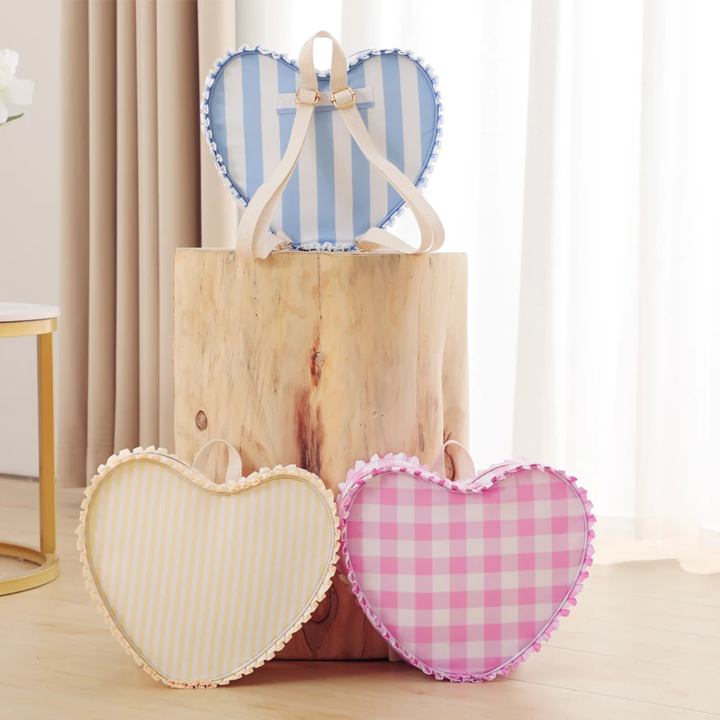 Wholesale Custom Girls Pink Ruffle Nylon Travel Gingham  display picture 2