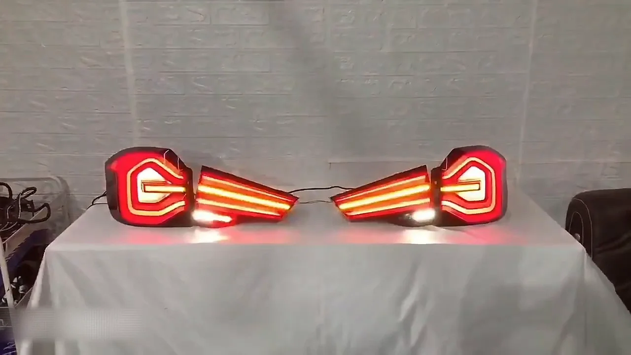 Full LED Tail Lights For 2004-2008 Ford F-150 Lobo - Black Housing Clear Lens, Brake/Stop/Reverse Lamps By PM Performotor