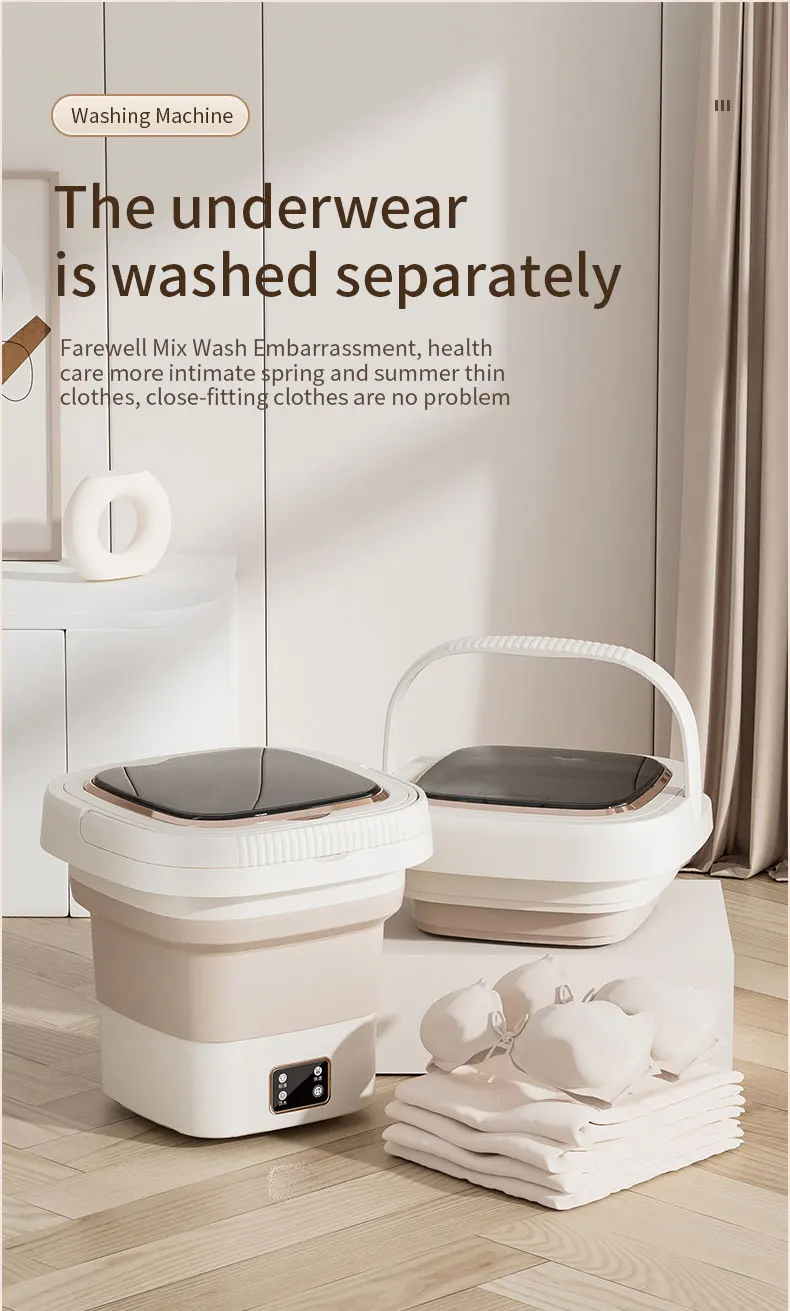 Digital Display 9l Small Foldable Washing Machine Baby Clothes