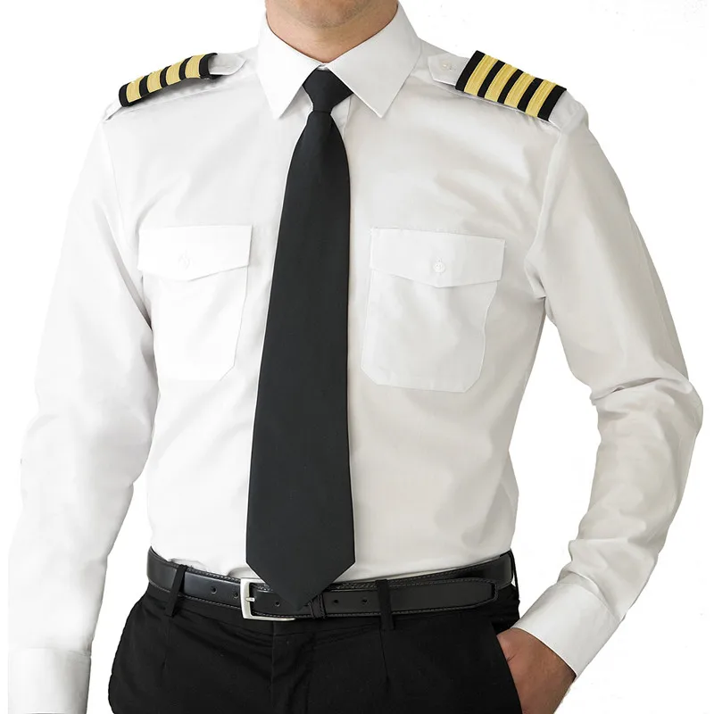 Mens Shirts With Epaulets Pilot Shirt 