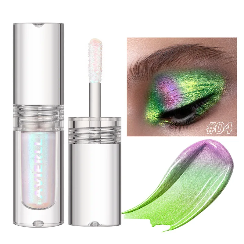 AVIERLL Shimmer Quick Drying Multi Chrome Glitter Liquid Metallic Makeup Talc Free Eyeshadow Glitter Duochrome Liquid Eyeshadow