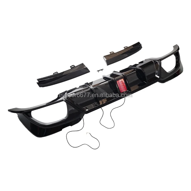 product tiypeor rear diffuser rear lip with lights for bmw 3 series g20 modified body parts 2019 2022 auto modified accessories-6