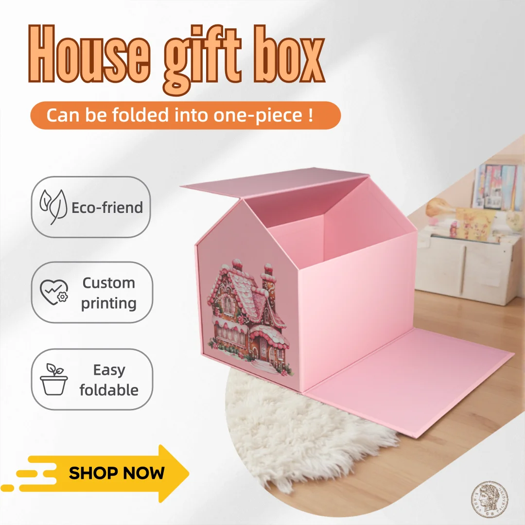 Creative Luxury Welcome Home Shaped Cardboard Boxes Storage Special Design Bakery Gift Box in Shape of House