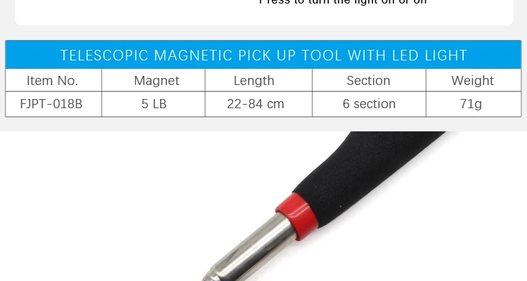 Mini LED Pick up Tool Retractable Magnetic Picker with LED Light for ...