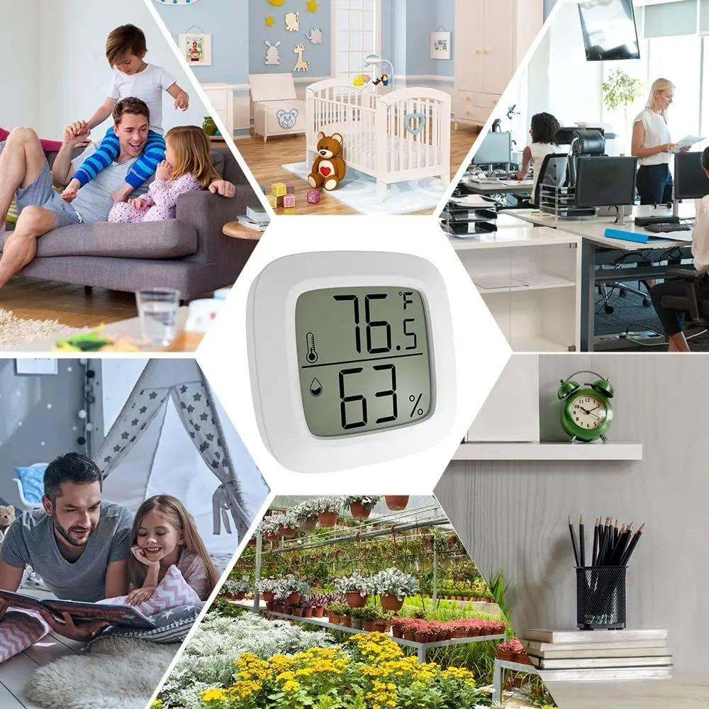 LCD Baby Room Indoor Bath Refrigerator Home Mini Digital Thermometer and Hygrometer Temperature and Humidity Meter Sensor