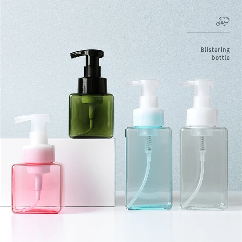 250ml 450ml Square Cube Soap Foam Dispenser Pump Bottle Black Foam Pump Bottles Cubic Plastic Travel Mousse Foam Bubble Bottle