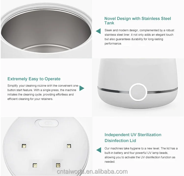 Oem Dental Ultrasonic Cleaning Machine With 200ml Stainless Tank