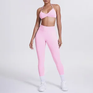 Women's Custom Front Logo Sports Bra Fitness Sports Workout Tops High Elastic Gym Fitness Active Wear Seamless Breathable