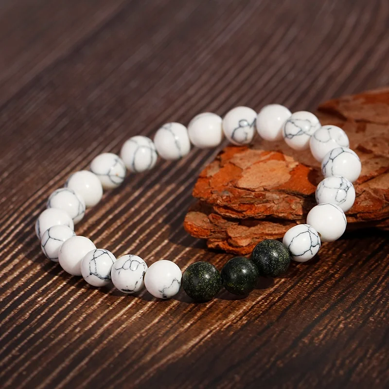 White Pine Stone Bead Bracelet - Trendy Jewelry for Men & Women
