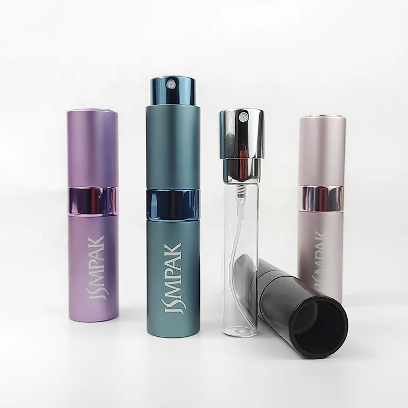 Mini Refillable Portable Travel 5ml 10ml Twist Aluminium Pump Sprayer Perfume & Essential Oil Refill Bottle