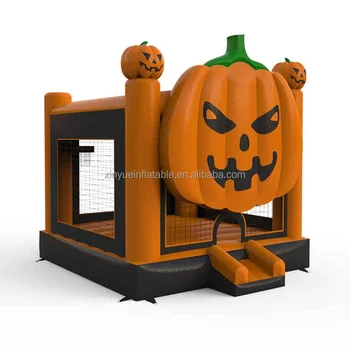 Commercial Custom-Size Halloween Inflatable Jump White Pumpkin Haunted Bouncer Bouncy Castle House for Kids