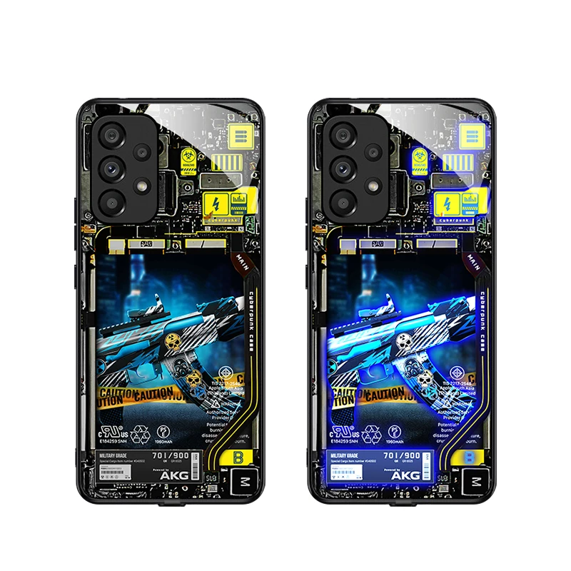Factory Design Smart Control Incoming Led Luminous Flash Light up Phone Case for Samsung A73 A53 A33 A72 A52 A03 M12 M33 M52 M53
