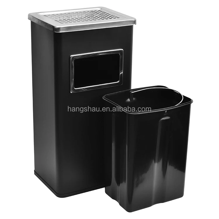 Stainless Steel Square Waste Bin Ashtray Waste Bin For Hole Body Public