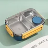 Two-compartment Stainless Steel Lunch Box - Blue