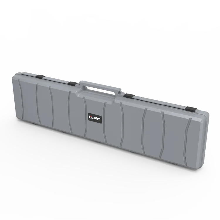 GLARY Grey Stackable Tactical Gun Safe case Box Portable Lightweight Gun Storage case Box Hard Plastic Long Gun case Box