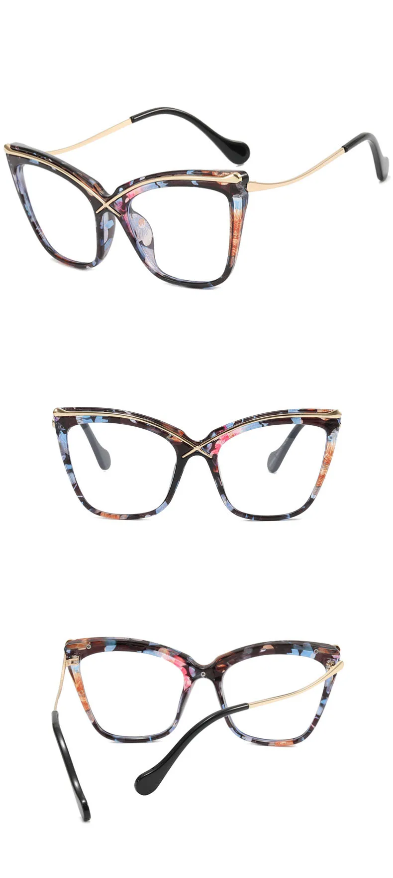 2024 Vintage Cat Eye Computer Glasses Women Anti Blue Triangle Optical