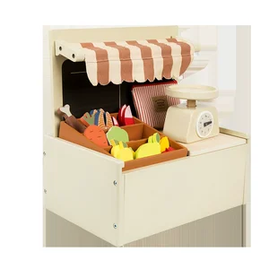 Manufacturer Direct Sale Best-Selling Montessori Educational Toys Wooden Simulation Kitchen Ice Cream Stand for Boys Girls for