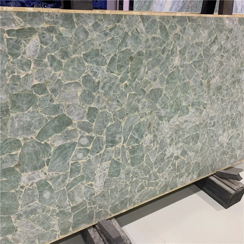 product luxury agate stone light green semiprecious stone slabs for background wall green gemstone tiles wholesale-1
