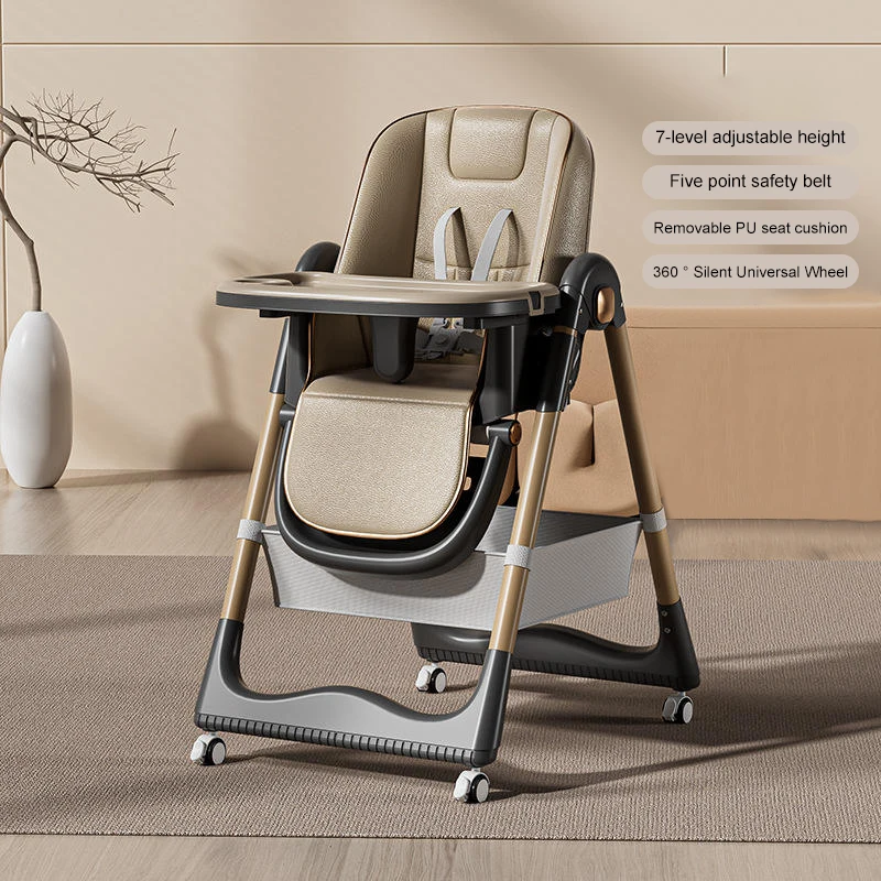 Multifunction  Double Dining Table Feeding Baby High Chair Food Chair Adjustable  Highchair Food Catcher for Baby