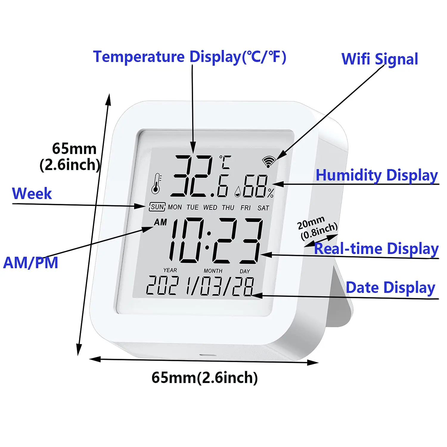 Hygrometer Thermometer Sensor Wifi Temperature Humidity Monitor App Notification Alerts 2 Years